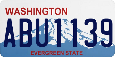 WA license plate ABU1139