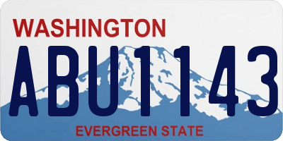 WA license plate ABU1143