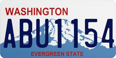 WA license plate ABU1154