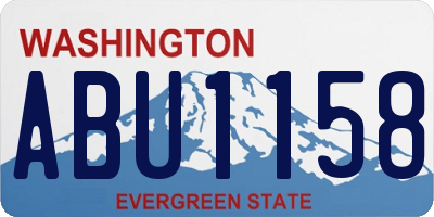 WA license plate ABU1158