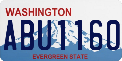 WA license plate ABU1160