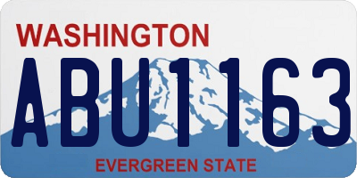 WA license plate ABU1163