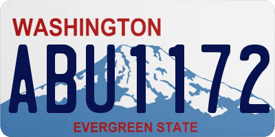 WA license plate ABU1172