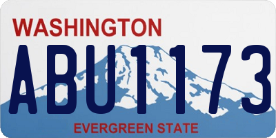 WA license plate ABU1173