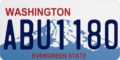 WA license plate ABU1180