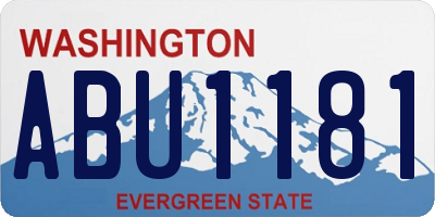 WA license plate ABU1181