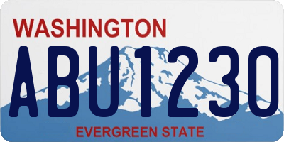 WA license plate ABU1230