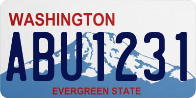 WA license plate ABU1231
