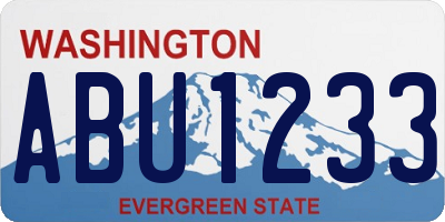 WA license plate ABU1233