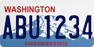 WA license plate ABU1234