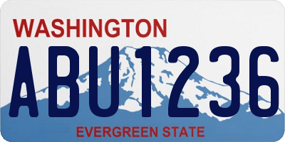 WA license plate ABU1236