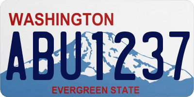 WA license plate ABU1237
