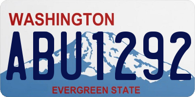 WA license plate ABU1292