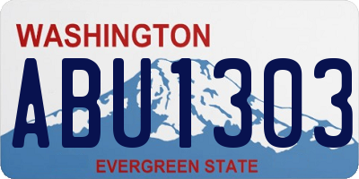 WA license plate ABU1303