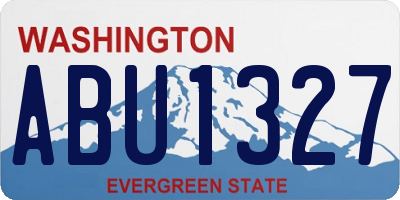 WA license plate ABU1327