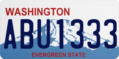 WA license plate ABU1333