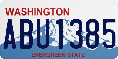 WA license plate ABU1385