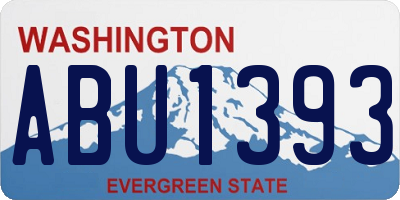 WA license plate ABU1393
