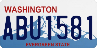 WA license plate ABU1581