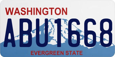 WA license plate ABU1668
