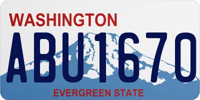 WA license plate ABU1670