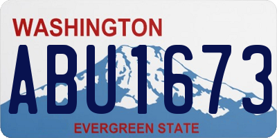 WA license plate ABU1673