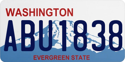 WA license plate ABU1838
