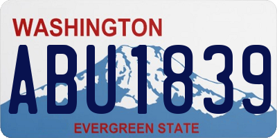 WA license plate ABU1839