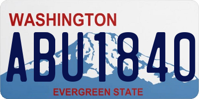 WA license plate ABU1840