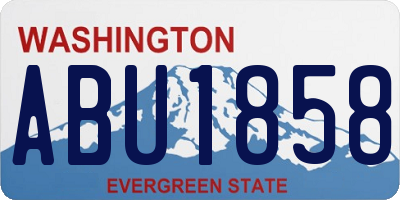 WA license plate ABU1858