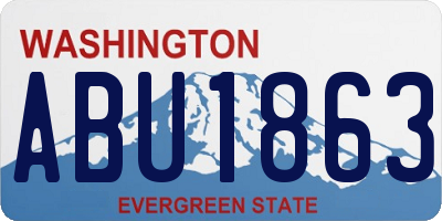 WA license plate ABU1863