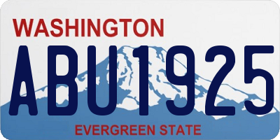 WA license plate ABU1925