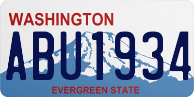 WA license plate ABU1934