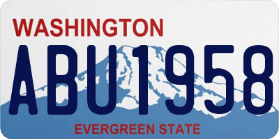 WA license plate ABU1958