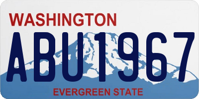 WA license plate ABU1967