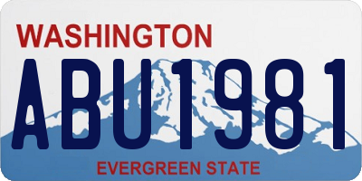 WA license plate ABU1981