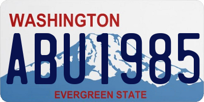 WA license plate ABU1985