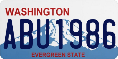 WA license plate ABU1986
