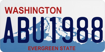 WA license plate ABU1988