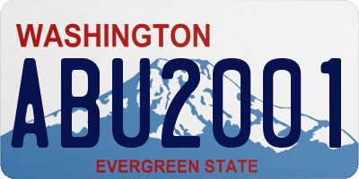 WA license plate ABU2001
