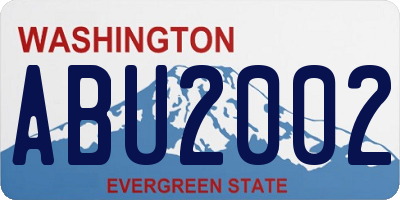 WA license plate ABU2002