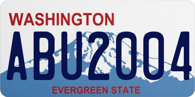 WA license plate ABU2004