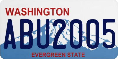 WA license plate ABU2005
