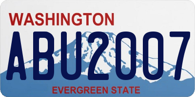 WA license plate ABU2007