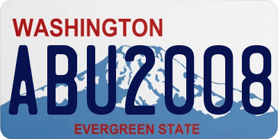 WA license plate ABU2008