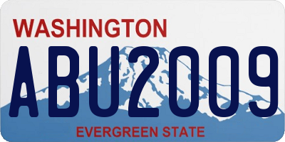 WA license plate ABU2009