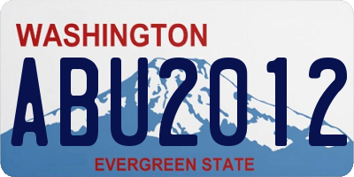 WA license plate ABU2012