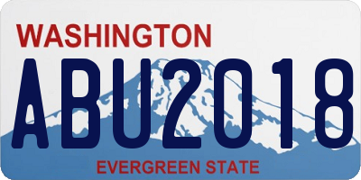 WA license plate ABU2018