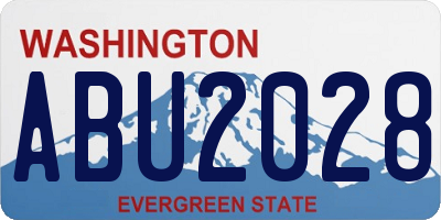 WA license plate ABU2028