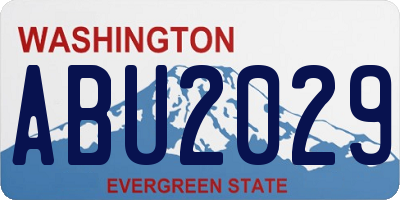 WA license plate ABU2029